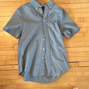 Ralph Lauren short sleeve button down gray Medium
